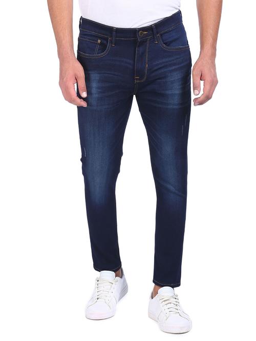 navy-blue light-washed denim jean - 18428978 - Very Small Image - 1