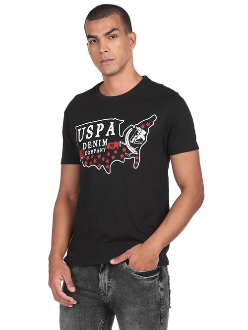 black chest printed t-shirt - 18429038 - Very Small Image - 1