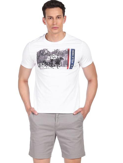 white chest-printed t-shirt - 18429061 - Very Small Image - 1