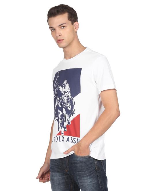 white chest-printed t-shirt - 18429086 - Very Small Image - 1