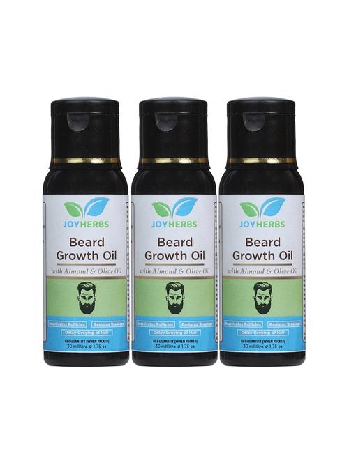 joyherbs beard growth oil for fast growth and shining beard- 30ml pack of 3 - 18429403 - Very Small Image - 1