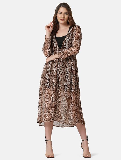 tie front animal print shrug - 18430005 - Very Small Image - 1