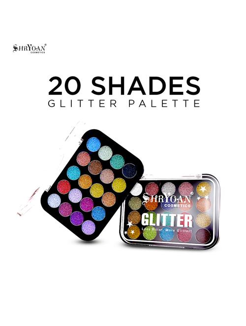 shryoan 20 shades glitter eyeshadow palette shade - 18430513 - Very Small Image - 1