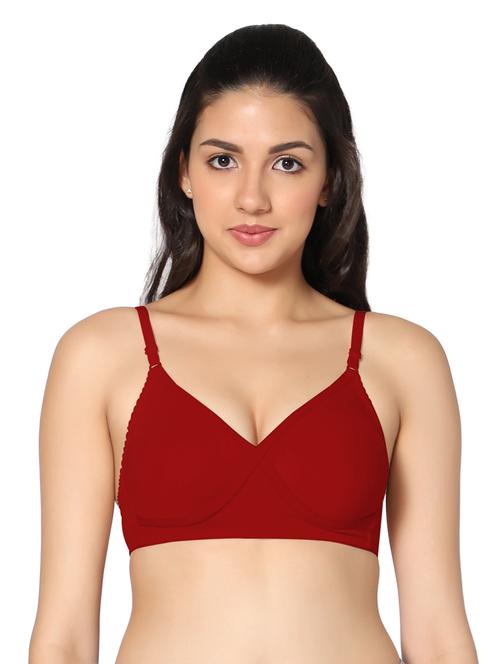 maroon non padded regular bra - 18430556 - Very Small Image - 1