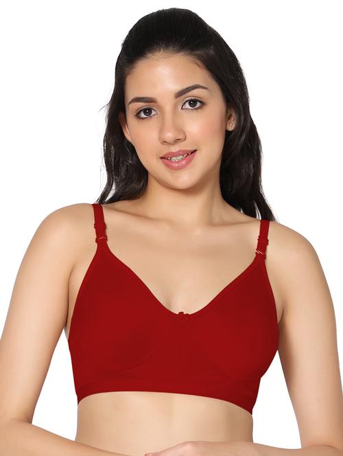 maroon non padded regular bra - 18430565 - Very Small Image - 1