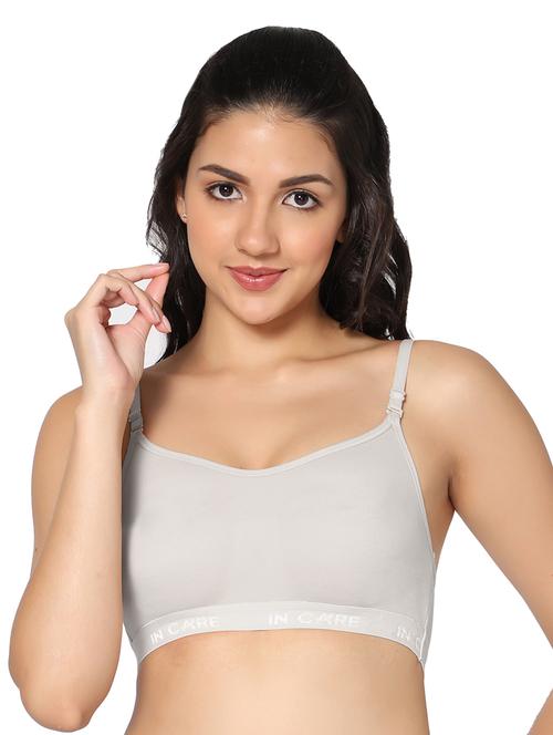 grey solid sports bra - 18430580 - Very Small Image - 1