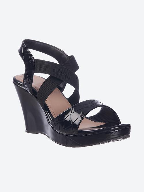 women black back strap textured  wedge sandal - 18431229 - Very Small Image - 1