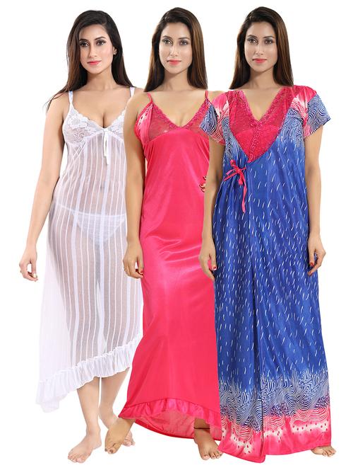 multicolored printed sleepwear robe set - 18431325 - Very Small Image - 1