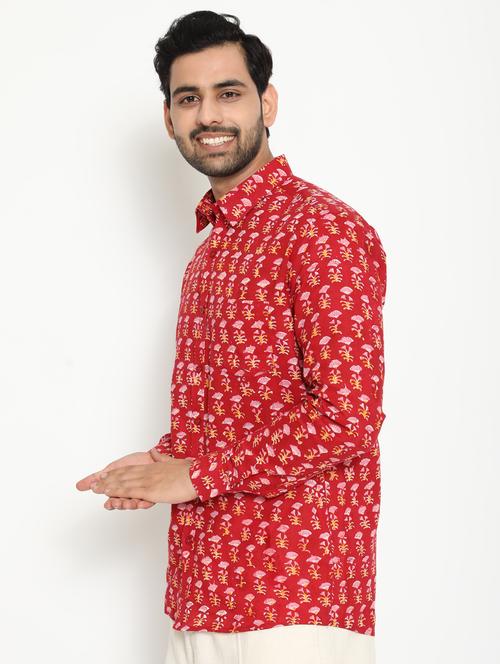 red printed casual shirt - 18431675 - Very Small Image - 1