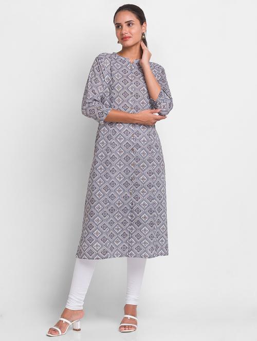 women's straight kurta - 18431895 - Very Small Image - 1