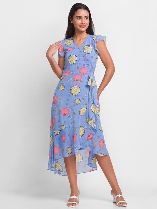 women's wrap printed dress - 18431990 - Very Small Image - 1