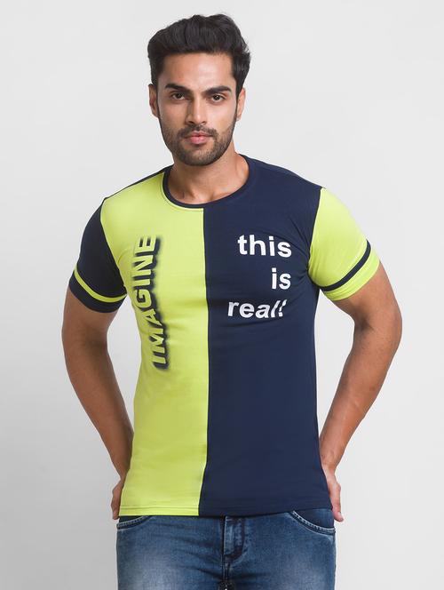 navy-blue color-blocked t-shirt - 18432020 - Very Small Image - 1