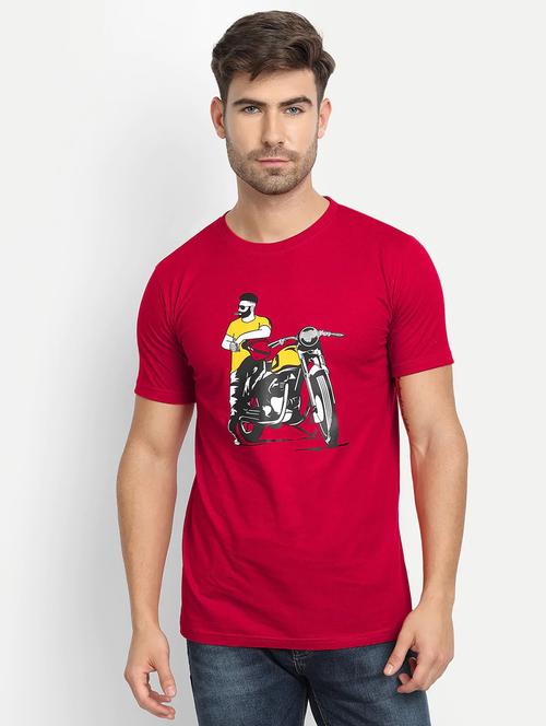 red chest-printed t-shirt - 18432037 - Very Small Image - 1