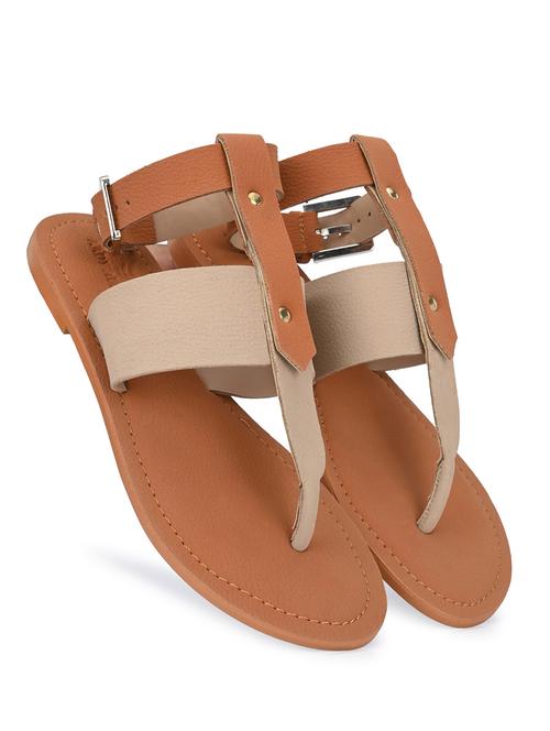 brown synthetic ankle strap sandals - 18434589 - Very Small Image - 1
