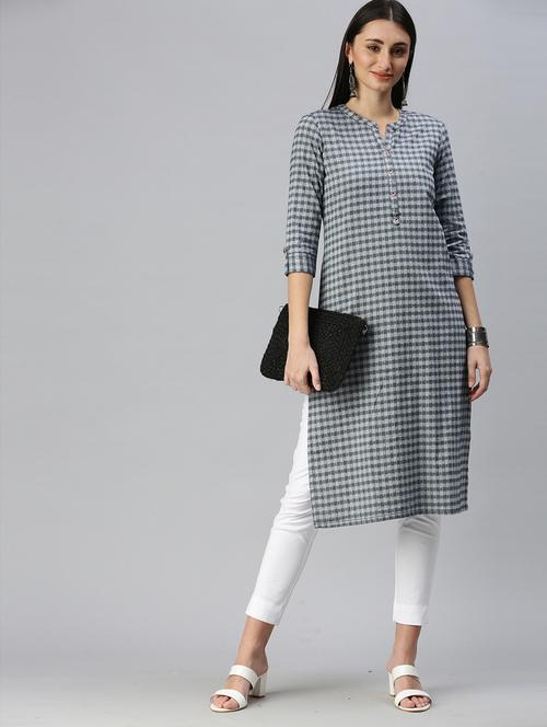 checked straight kurta - 18434747 - Very Small Image - 1