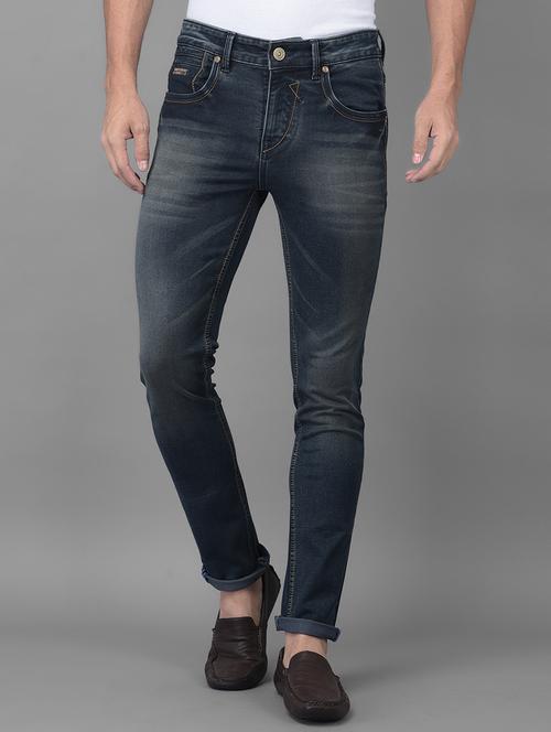 navy-blue light-washed denim jean - 18434932 - Very Small Image - 1