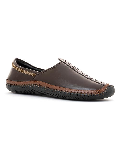 Men Brown Slip On Mojari - 18435255 - Very Small Image - 1