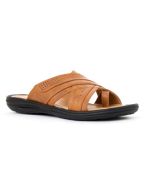 men tan slip on sandals - 18435280 - Very Small Image - 1