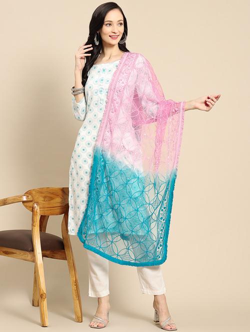 pink net dupatta - 18435517 - Very Small Image - 1