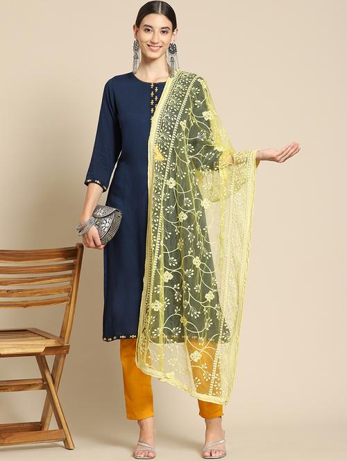tonal embroidered chikankari net dupatta  - 18435652 - Very Small Image - 1