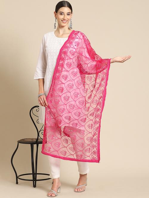 pink net dupatta - 18435680 - Very Small Image - 1