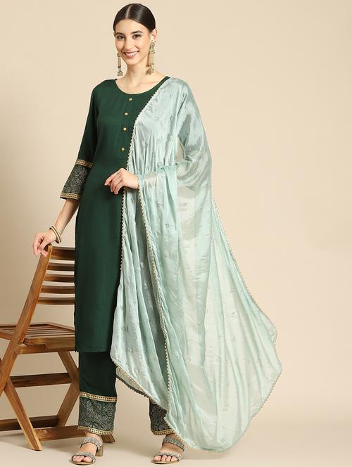 self design mukaish work dupatta - 18435834 - Very Small Image - 1