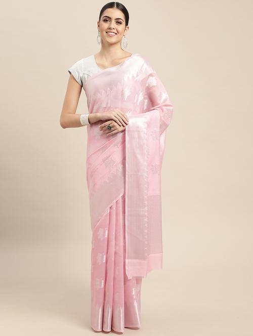 self design zari work woven saree with blouse - 18436770 - Very Small Image - 1
