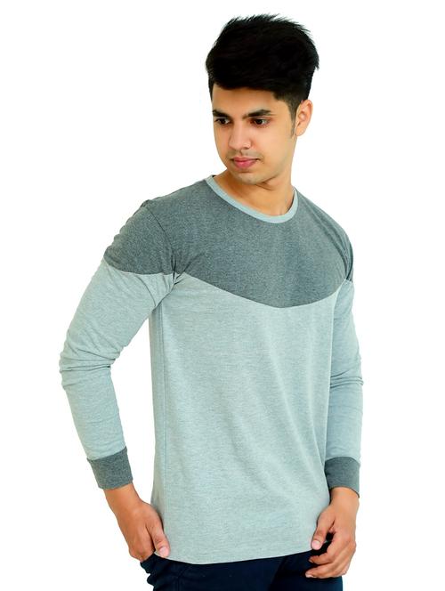 light-blue color block t-shirt - 18437062 - Very Small Image - 1