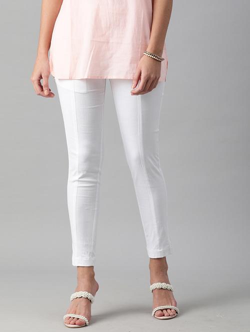 women solid pleated cigarette pants - 18437131 - Very Small Image - 1