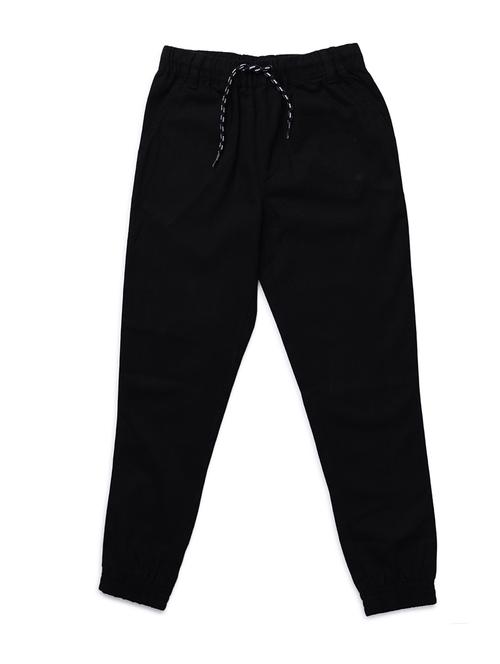 boys black solid joggers trouser - 18437503 - Very Small Image - 1