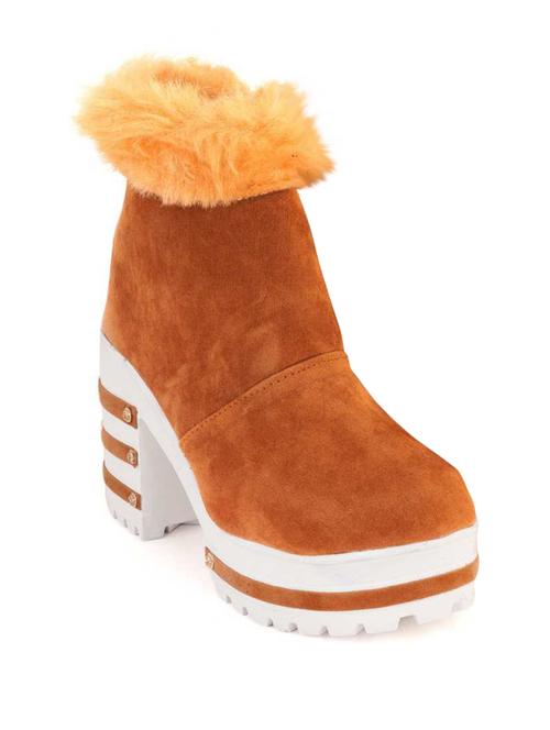 women tan ankle length lace up boot - 18437689 - Very Small Image - 1