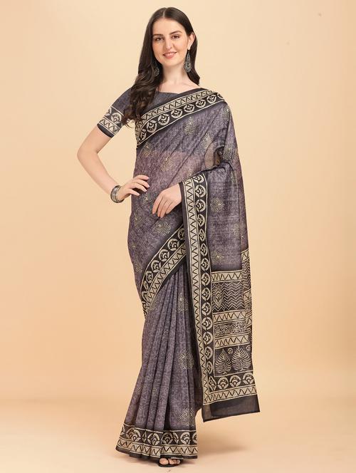 batik print chanderi saree - 18437964 - Very Small Image - 1