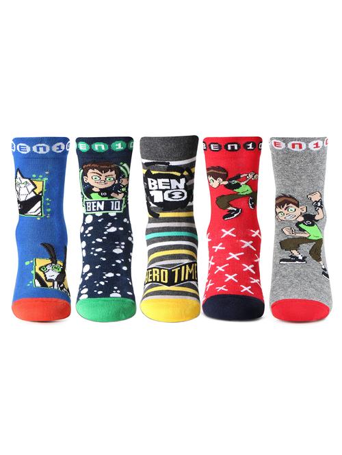 pack of 5 printed above ankle length socks - 18438335 - Very Small Image - 1