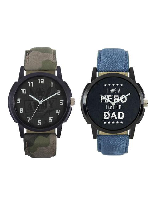 blue and army color men's analog watch pack of -2 - 18438713 - Very Small Image - 1