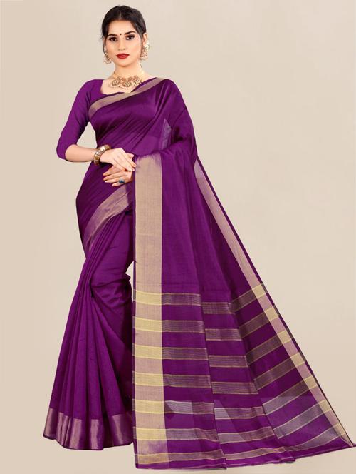 gold bordered kota doria saree with blouse - 18438760 - Very Small Image - 1