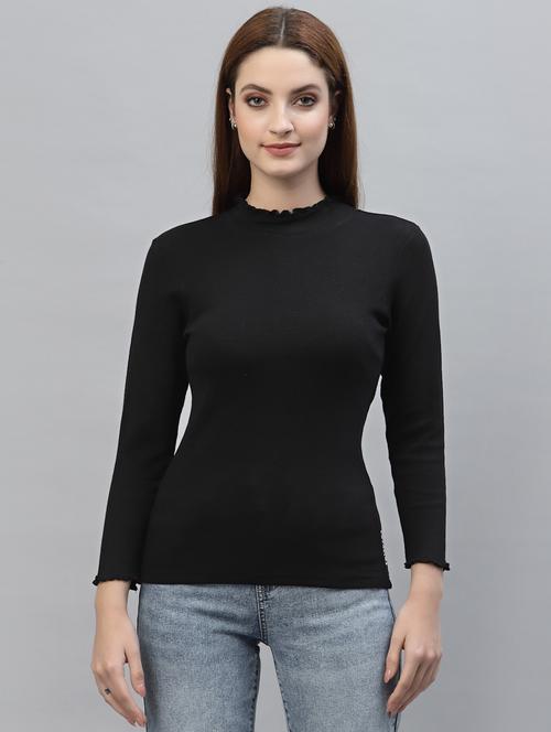 women's straight turtle neck top - 18439855 - Very Small Image - 1