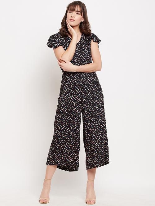flute sleeved printed 3/4 jumpsuit - 18440091 - Very Small Image - 1