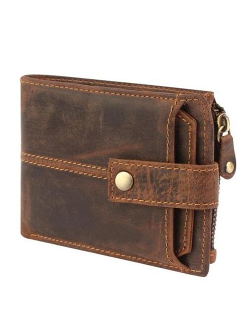 brown  genuine leather wallet - 18440161 - Very Small Image - 1