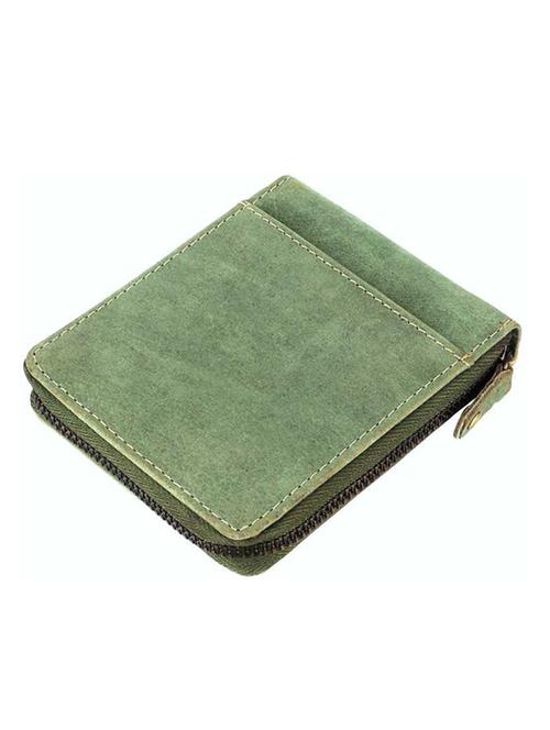 green genuine leather wallet - 18440200 - Very Small Image - 1