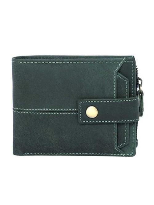 green genuine leather wallet - 18440210 - Very Small Image - 1