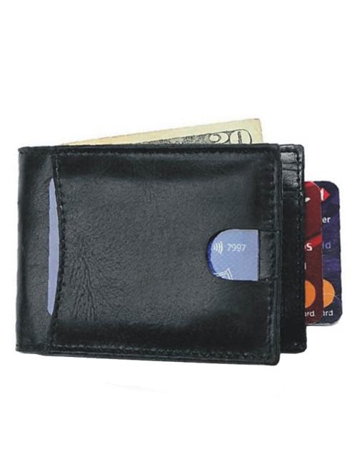 black genuine leather wallet - 18440276 - Very Small Image - 1
