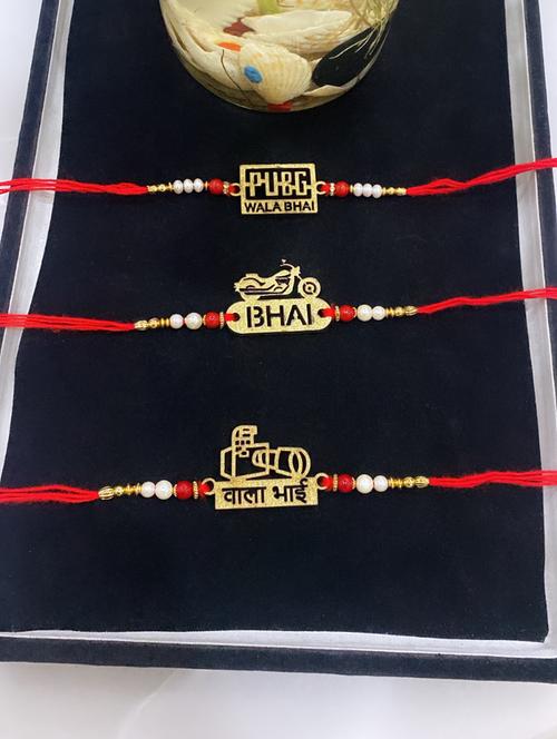 l combo of 3 stylish pubg bullet camera bhai beads rakhi set  - 18440393 - Very Small Image - 1
