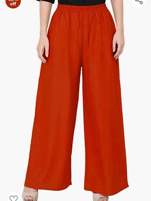 women soild rayon palazzo  - 18440579 - Very Small Image - 1