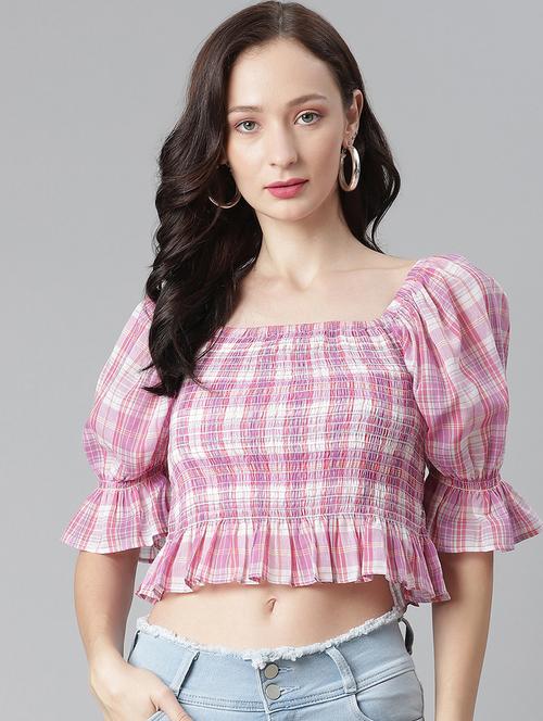 women's crop square neck top - 18440715 - Very Small Image - 1