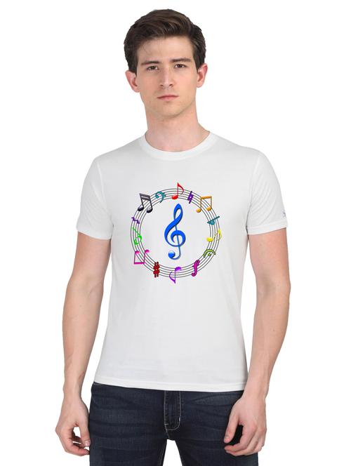 white chest print t-shirt - 18441303 - Very Small Image - 1