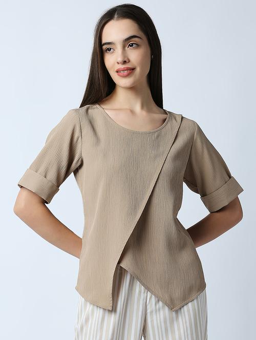 women's asymmetric round neck top - 18441757 - Very Small Image - 1