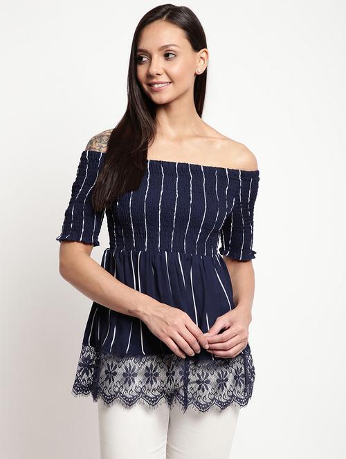 women's peplum off shoulder top - 18442498 - Very Small Image - 1