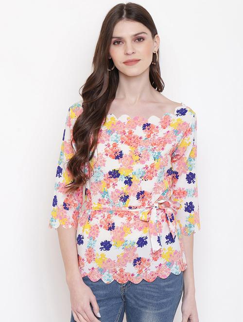 women's peplum round neck top - 18442527 - Very Small Image - 1