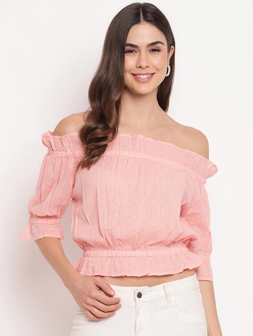 women's peplum off shoulder top - 18442833 - Very Small Image - 1