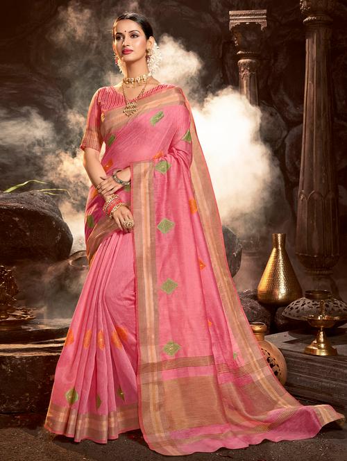 zari work woven saree with blouse - 18443410 - Very Small Image - 1